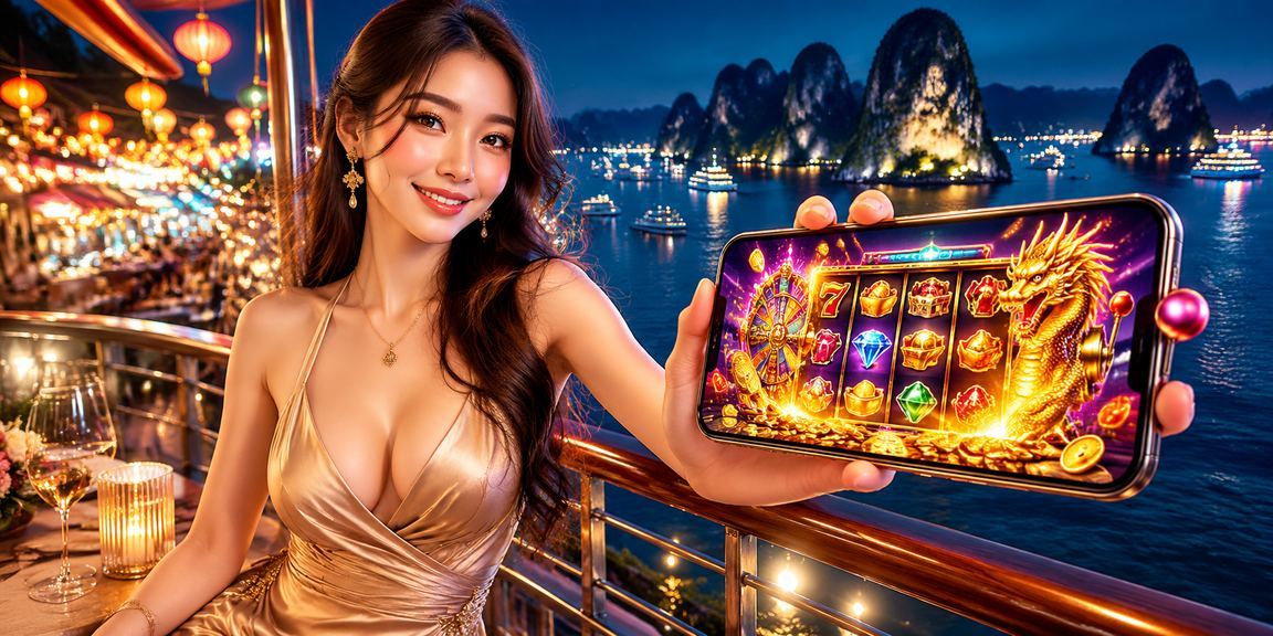 Người chơi tại Hạ Long vừa ngắm vịnh vừa kiểm tra tài khoản và thực hiện giao dịch trực tuyến